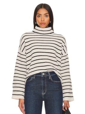 Sanctuary Stay Cozy Sweater in Marshmallow & Black Stripe
